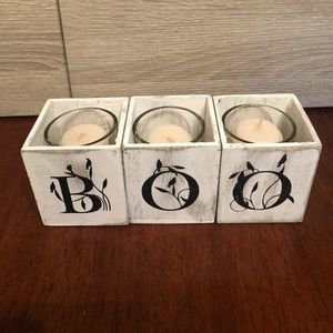Gold canyon “boo” votive holder set